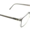 Aro oftálmico Actuale color gris transparente forma rectangular vista en ángulo izquierdo con detalle de varilla
