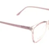 Vista lateral del aro oftálmico Bellunc AC rosa lila forma mariposa medida 55 17 144