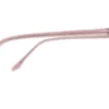 Detalle lateral del aro oftálmico Bellunc AC rosa lila forma mariposa medida 55 17 144