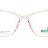 Vista frontal del aro oftálmico Bellunc AC rosa lila forma mariposa medida 55 17 144