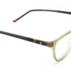 Aro oftálmico Belluno acetato café transparente vista lateral modelo 240309 medida 50 17 140
