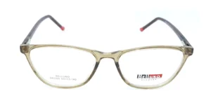 Aro oftálmico Belluno acetato café transparente modelo 240309 medida 50 17 140