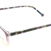 Aro oftálmico Belluno acetato morado rojo transparente vista diagonal modelo 240303 medida 50 18 140