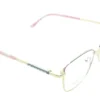 Aro oftálmico Belluno metal gris rosa dorado vista lateral modelo 240815 medida 56 16 143