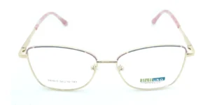 Aro oftálmico Belluno metal gris rosa dorado modelo 240815 medida 56 16 143