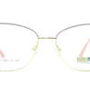 Aro oftálmico Belluno metal gris rosa dorado frontal modelo 240815 medida 56 16 143