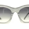 Vista frontal del aro de sol DKNY AC gris forma rectangular medida 51 21 140