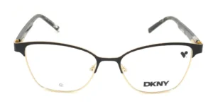 Aro oftálmico DKNY metal negro dorado forma mariposa