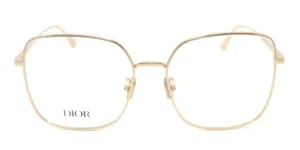 Aro oftálmico Dior metal dorado grande forma rectangular