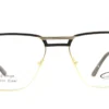 Vista frontal del aro oftálmico Eight to Eighty dorado negro forma rectangular