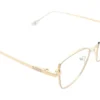 Vista lateral del aro oftálmico Exclusive metal rosa dorado forma mariposa