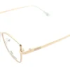 Vista diagonal del aro oftálmico Exclusive metal rosa dorado forma mariposa