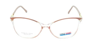 Aro oftálmico Goretty femenino color rosa transparente forma mariposa vista frontal