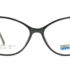 Vista frontal del aro oftálmico Goretty negro estilo cat eye femenino modelo 220102 medida 55 16 145