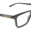 Vista lateral del aro oftálmico Gucci AC negro forma rectangular medida 54 16 145