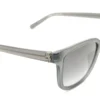 Vista lateral del lente de sol Guess AC negro transparente forma rectangular medida 53 20 150