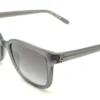 Vista diagonal del lente de sol Guess AC negro transparente forma rectangular medida 53 20 150