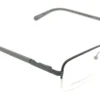 Vista lateral del aro oftálmico Guess metal negro semi al aire forma rectangular medida 55 17 145