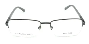 Aro oftálmico Guess metal negro semi al aire forma rectangular medida 55 17 145