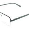 Vista diagonal del aro oftálmico Guess metal negro semi al aire forma rectangular medida 55 17 145