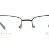 Vista frontal del aro oftálmico Guess metal negro semi al aire forma rectangular medida 55 17 145