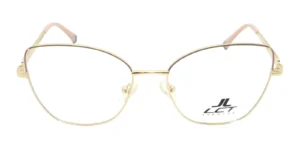 Aro oftálmico JL metal dorado rosa forma mariposa