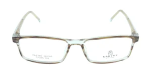 Aro oftálmico Karyny acetato café transparente modelo 240303 medida 52 15 140