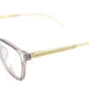 Aro oftálmico Karyny acetato rosa transparente dorado vista diagonal modelo 240304 medida 52 16 142