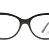 Vista frontal del aro oftálmico LCT AC femenino negro forma mariposa