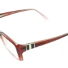 Vista diagonal del aro oftálmico Lady’s View AC vino rosa rectangular medida 54 18 137