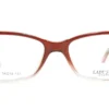 Vista frontal del aro oftálmico Lady’s View AC vino rosa rectangular medida 54 18 137