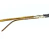 Detalle lateral del aro oftálmico Longchamp acetato café carey forma rectangular redondeado medida 53 15 140