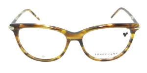 Aro oftálmico Longchamp acetato café carey forma rectangular redondeado medida 53 15 140