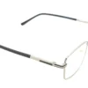 Vista diagonal del aro oftálmico Lontano metal gris cuadrado modelo 230803