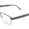 Vista diagonal del aro oftálmico Maxx metal negro forma rectangular medida 54 18 137