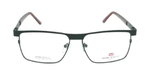 Aro oftálmico Moncatelli metal negro rectangular medida 54 15 143