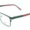 Vista diagonal del aro oftálmico Moncatelli metal negro rectangular medida 54 15 143