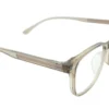 Vista lateral del aro oftálmico Season AC beige transparente rectangular redondeado
