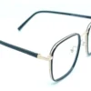 Vista lateral del aro oftálmico Season metal negro dorado forma rectangular redondeado medida 53 19 146