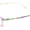 Vista lateral del aro oftálmico Smart Kids rosado transparente rectangular para niño modelo 190312
