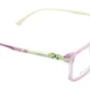Vista diagonal del aro oftálmico Smart Kids rosado transparente rectangular para niño modelo 190312
