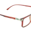 Vista diagonal del aro oftálmico Smart Kids rojo rectangular para niño modelo 190312
