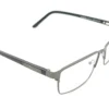 Vista lateral del aro oftálmico Vaggio metal gris rectangular medida 56 15 143