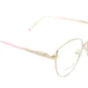 Vista lateral del aro oftálmico Velvett metal rosa dorado redondo medida 49 17 135