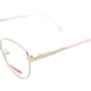 Vista diagonal del aro oftálmico Velvett metal rosa dorado redondo medida 49 17 135