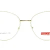 Vista frontal del aro oftálmico Velvett metal rosa dorado redondo medida 49 17 135