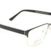 Aro oftálmico Eyera metal negro dorado rectangular vista diagonal