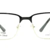 Aro oftálmico Eyera metal negro dorado rectangular vista frontal alternativa