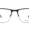 Aro oftálmico Nautica metal negro plata rectangular