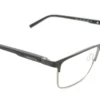 Aro oftálmico Nautica metal negro plata rectangular vista lateral